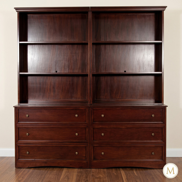 8.5ft Open Double Bookcase w/ Drawers