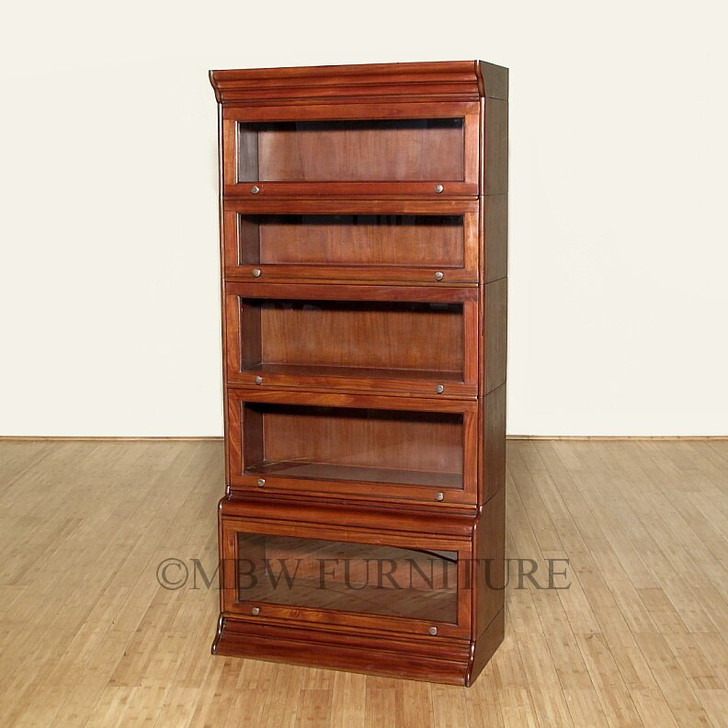 Mahogany Victorian Stacked Barrister Bookcase Curio Plain Glass
