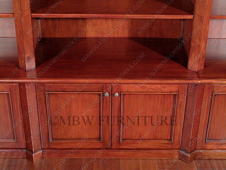 11ft Arched Mahogany Triple Dome Open Bookcase