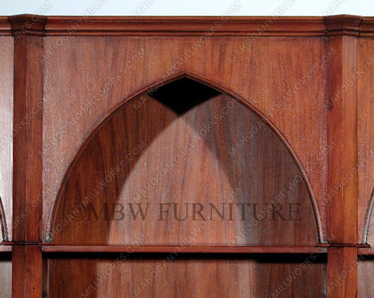 11ft Arched Mahogany Triple Dome Open Bookcase