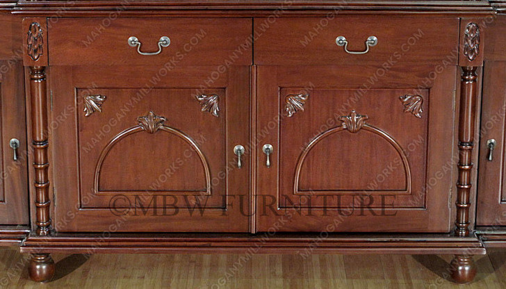 7.5ft Mahogany Open Bookcase w/ Cabinets