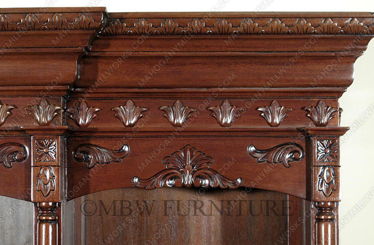 7.5ft Mahogany Open Bookcase w/ Cabinets