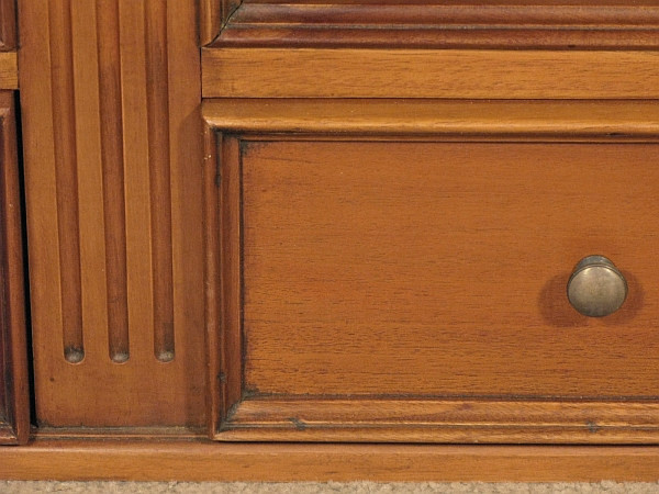 Mahogany Triple Arched Bookcase with Drawers