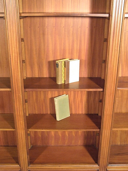 Mahogany Triple Arched Bookcase with Drawers