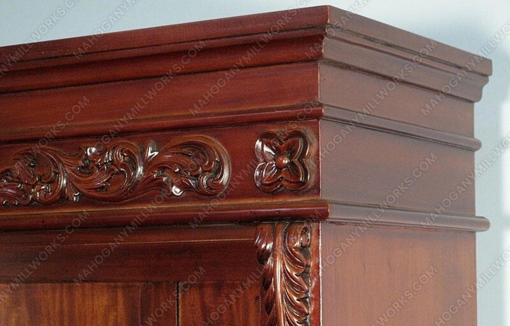 6ft Handcrafted Mahogany Display Cabinet w/ Glass Shelves