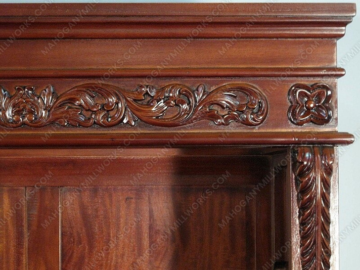 Solid Mahogany 6Ft Open Bookcase Bookshelf w/ Cabinet Storage