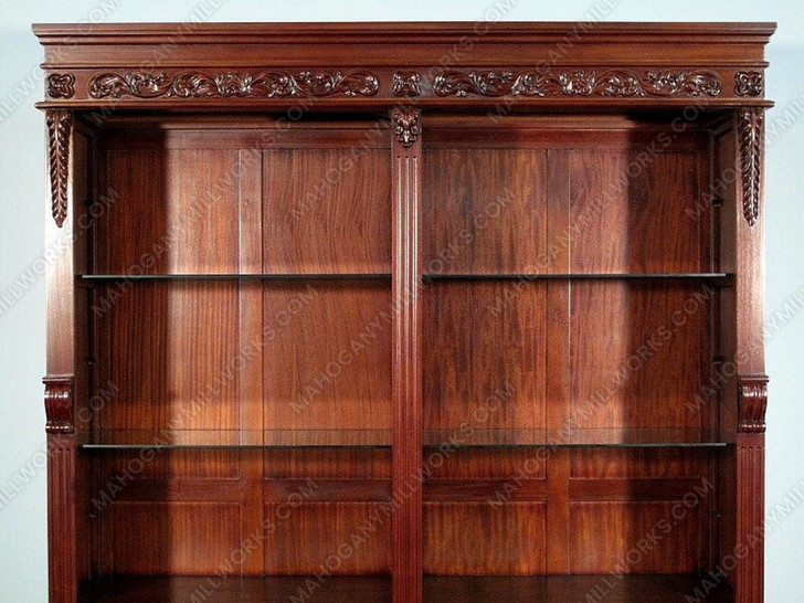 6ft Mahogany Open Bookcase Cabinet