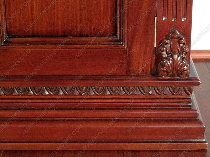 Solid Mahogany 6Ft Open Bookcase Bookshelf w/ Cabinet Storage