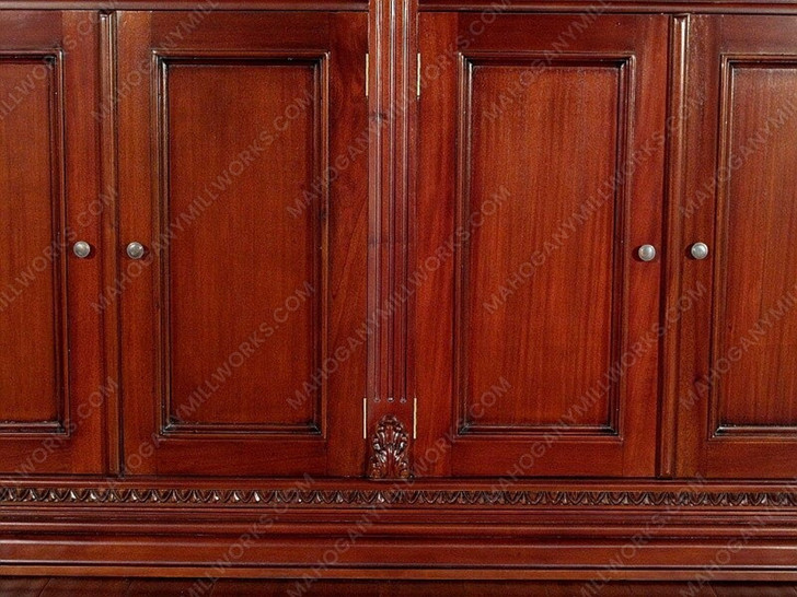 Solid Mahogany 6Ft Open Bookcase Bookshelf w/ Cabinet Storage