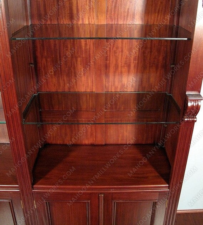 Solid Mahogany 6Ft Open Bookcase Bookshelf w/ Cabinet Storage