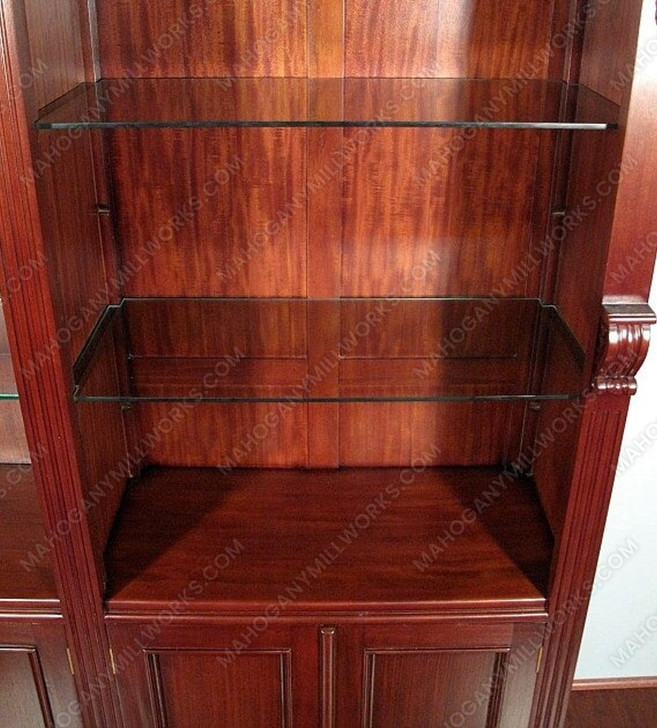 6ft Handcrafted Mahogany Display Cabinet w/ Glass Shelves