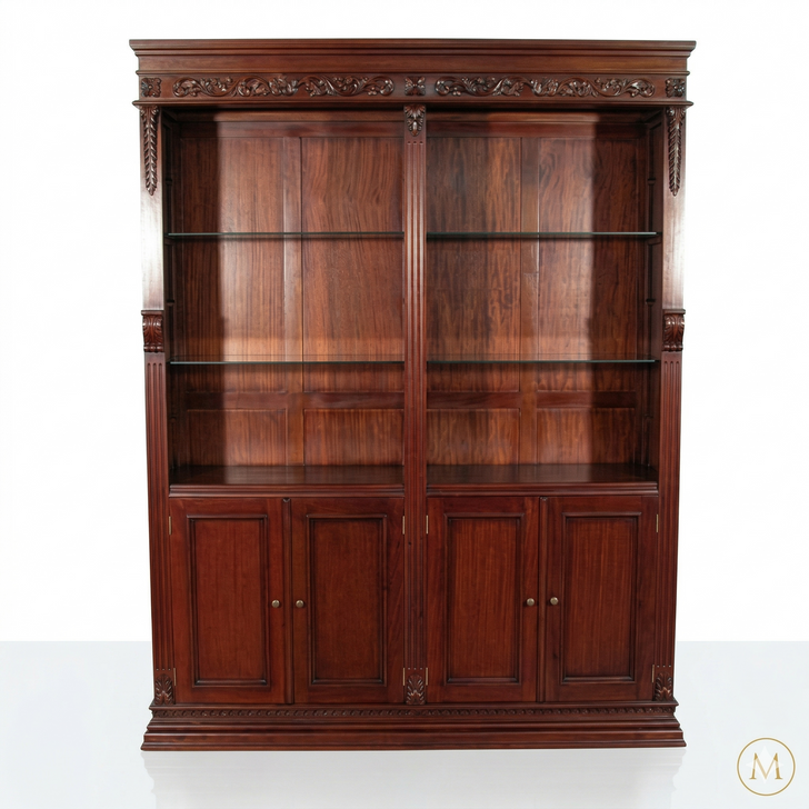 6ft Mahogany Open Bookcase Cabinet