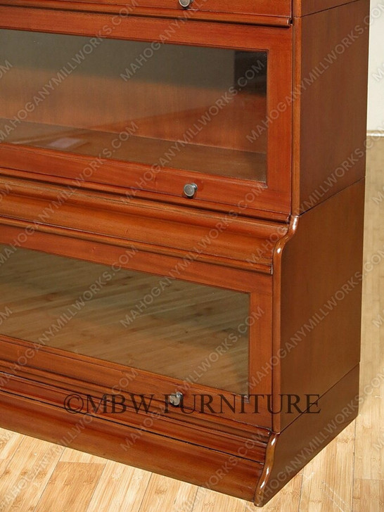Mahogany Barrister Lawyer's Bookcase w/ Leaded Stained Glass