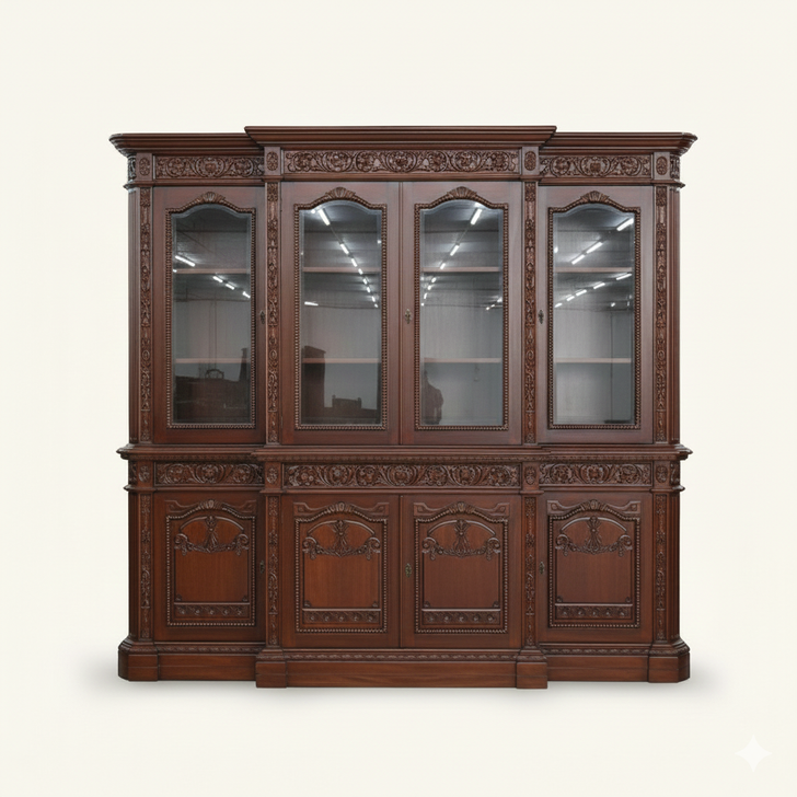 Solid Mahogany Presidential Resolute Bookcase