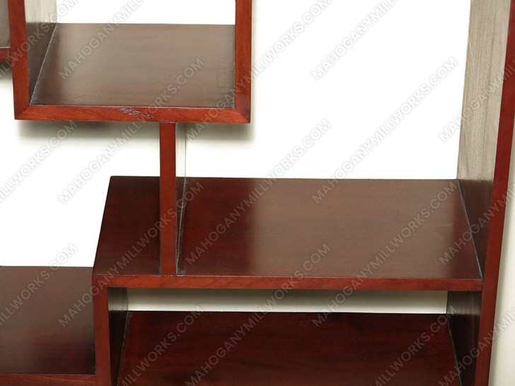 Bespoke Cherry Double Art Deco Sectional Wall Open Bookcase