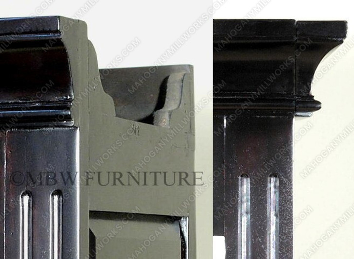 Solid Mahogany Espresso Bookcase Display Cabinet