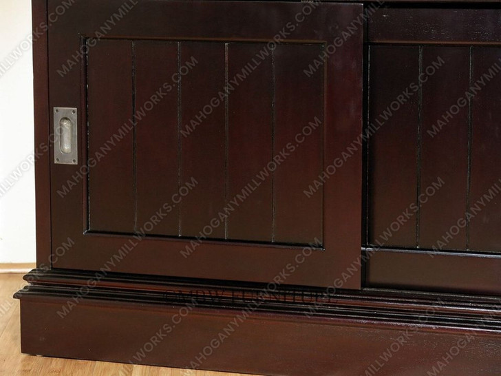 Solid Mahogany Espresso Bookcase Display Cabinet