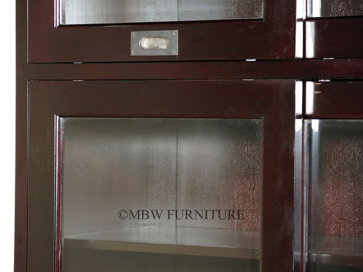 Solid Mahogany Espresso Bookcase Display Cabinet