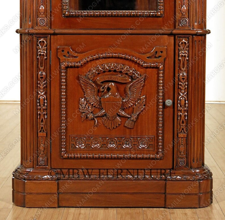 Walnut 1-Door Resolute Showcase Bookcase