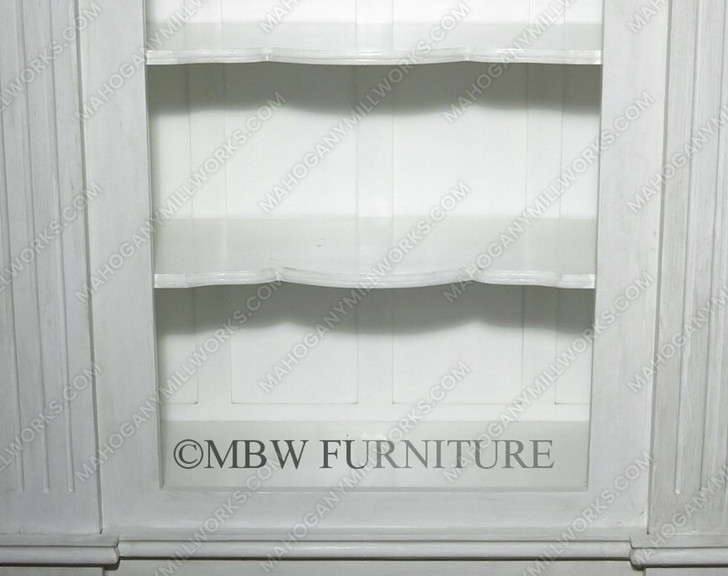 Solid Mahogany White/Gold Shell Bookcase Hutch