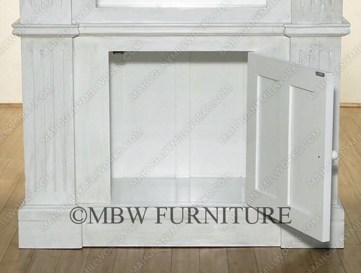 Distressed White Open Shell Bookcase