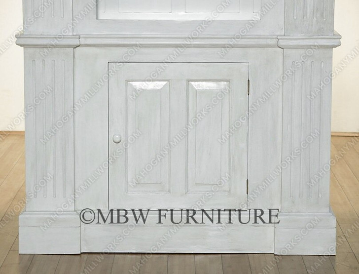Distressed White Open Shell Bookcase