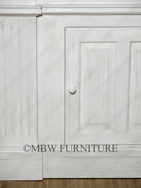 Solid Mahogany White/Gold Shell Bookcase Hutch