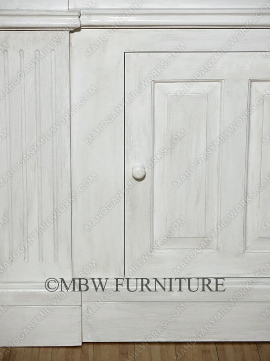 Distressed White Open Shell Bookcase