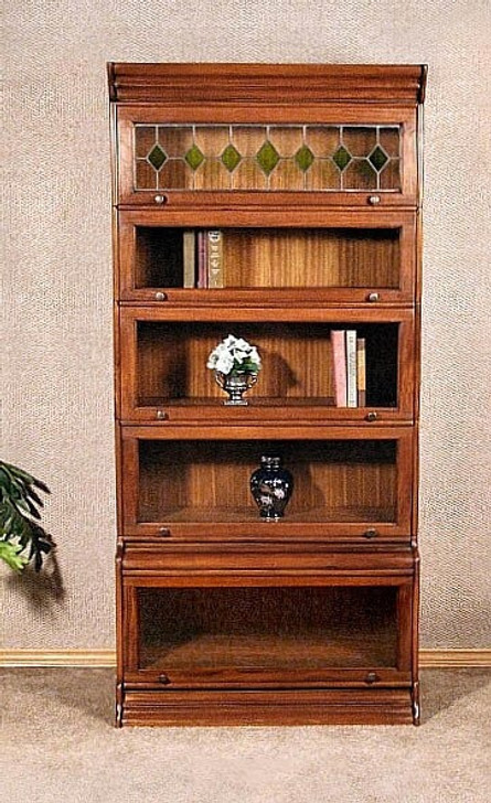 Walnut Barrister Bookcase Curio Cabinet