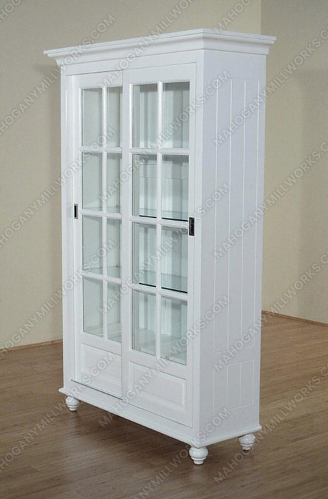 Vintage White Curio China Display Cabinet