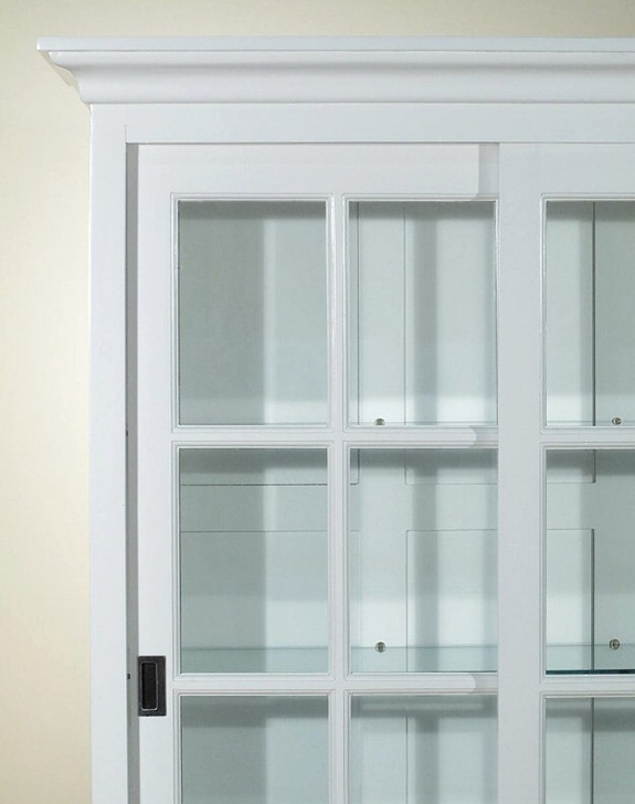 Vintage White Curio China Display Cabinet