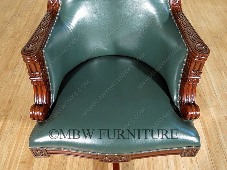 Elegant green leather executive Office chair
