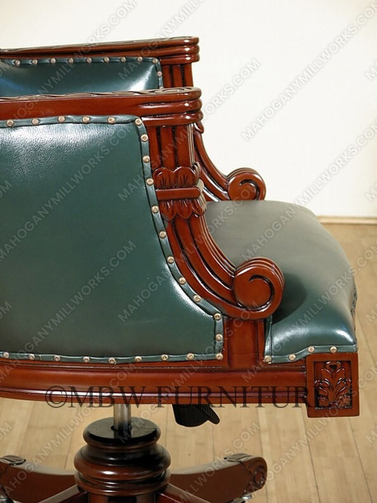 Elegant green leather executive Office chair