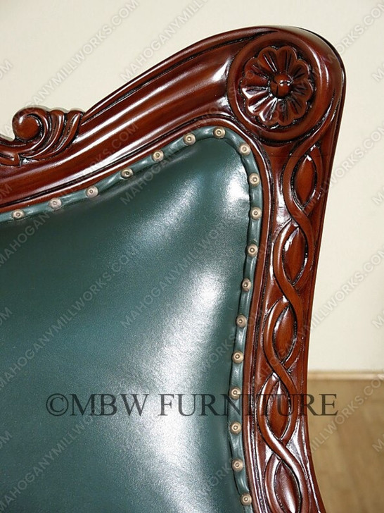Elegant green leather executive Office chair