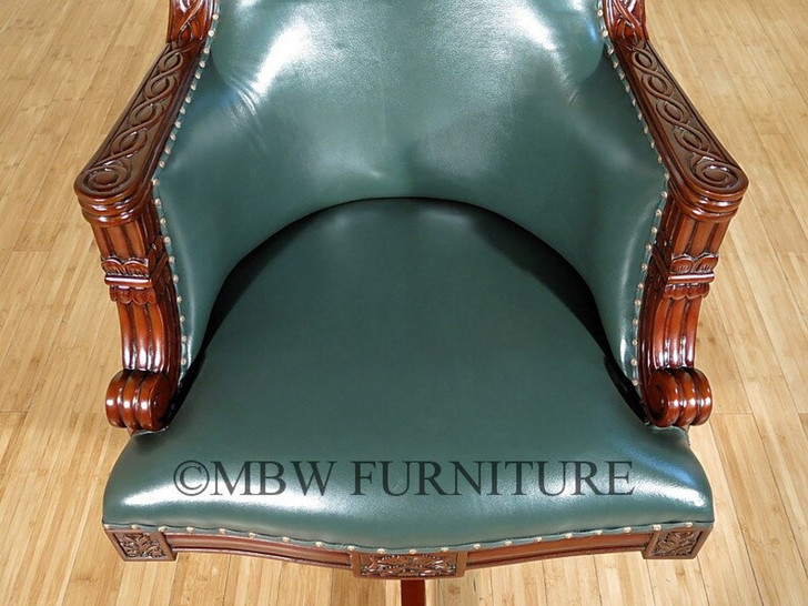 Elegant green leather executive Office chair