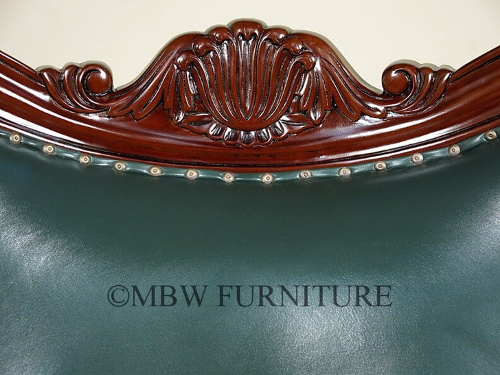 Elegant green leather executive Office chair