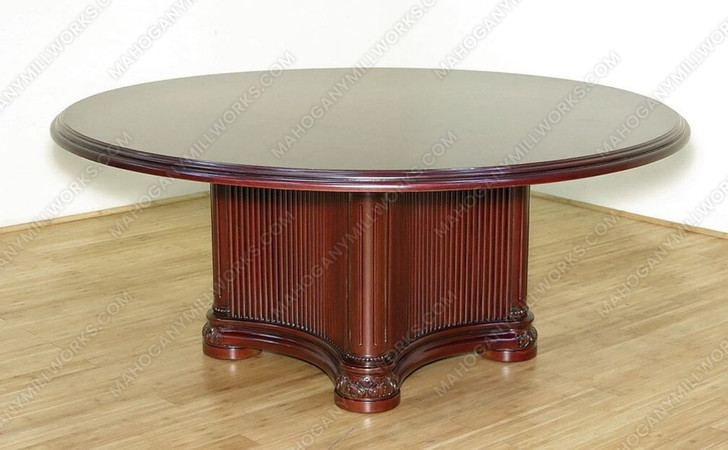 6ft Round Mahogany Pedestal Office Conference Table