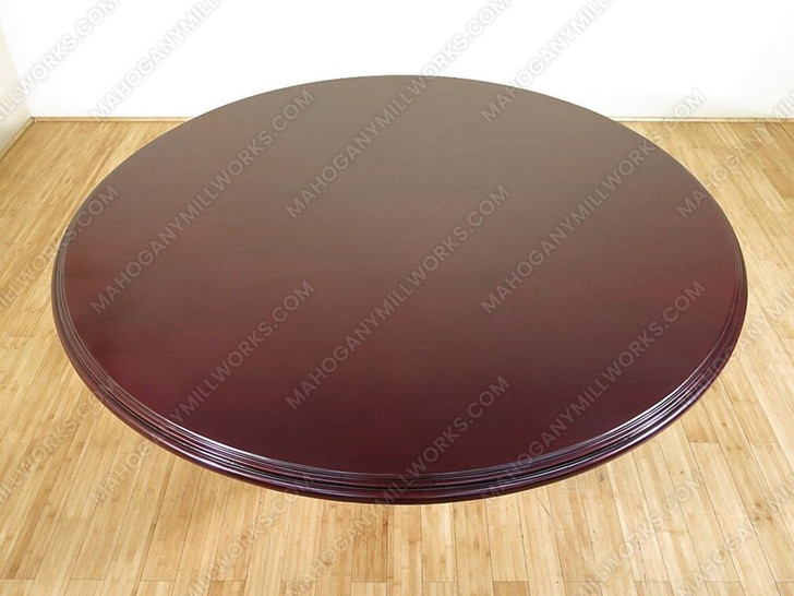 6ft Round Mahogany Pedestal Office Conference Table