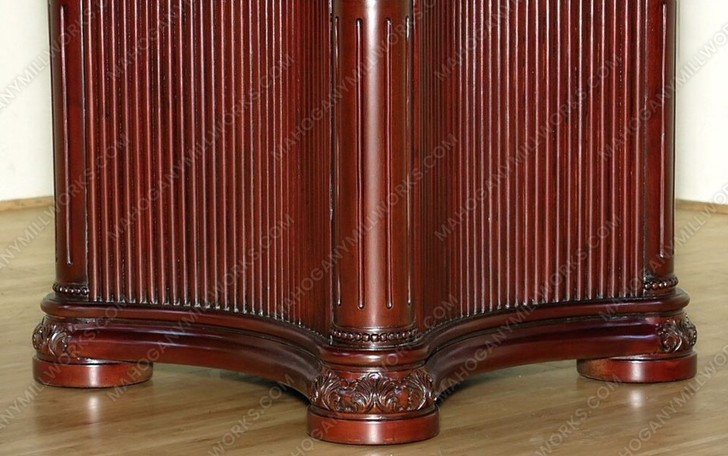 6ft Round Mahogany Pedestal Office Conference Table
