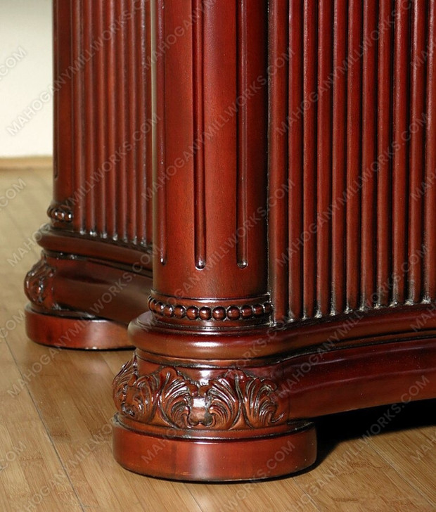 6ft Round Mahogany Pedestal Office Conference Table