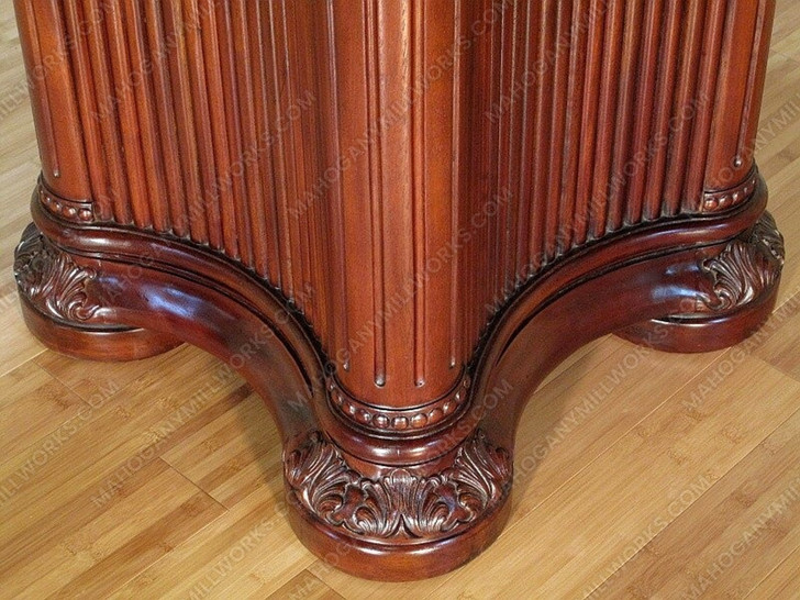 6ft Round Mahogany Conference Meeting Table