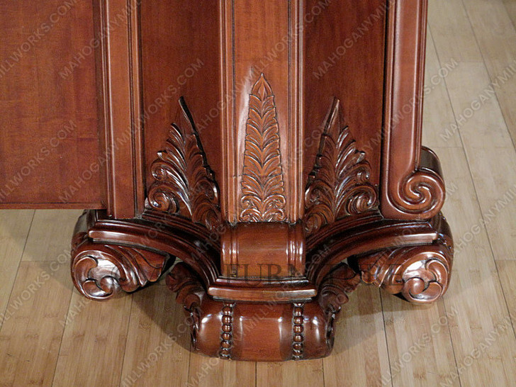 24ft mahogany conference table with carved pedestals