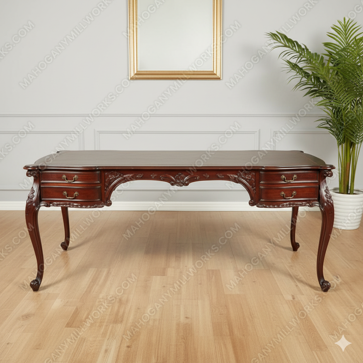 Mahogany Chippendale Writing Executive Office Desk