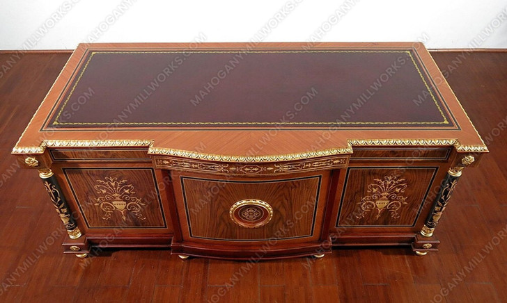 6ft French Empire Inlaid Executive Desk