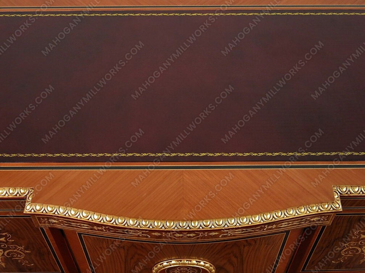 6ft French Empire Inlaid Executive Desk