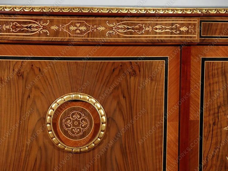6ft French Empire Inlaid Executive Desk