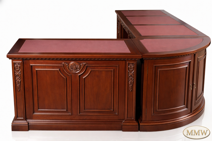 9ft Mahogany L-Shape Executive Desk