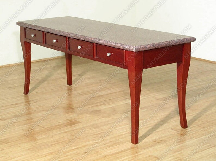 Cherry Queen Anne 6Ft Granite Top Writing Desk Table
