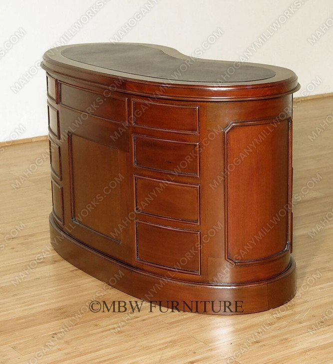 Mahogany Kidney Shape Desk w/ Leather top