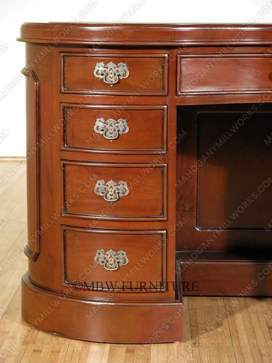 Mahogany Kidney Shape Desk w/ Leather top